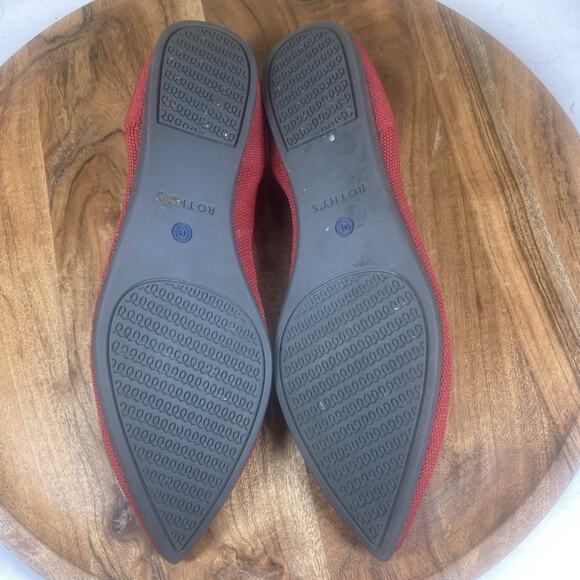 Rothys The Point Chili Red Womens Red Size 9.5 Slip On Ballet Flats Shoes - Picture 8 of 10